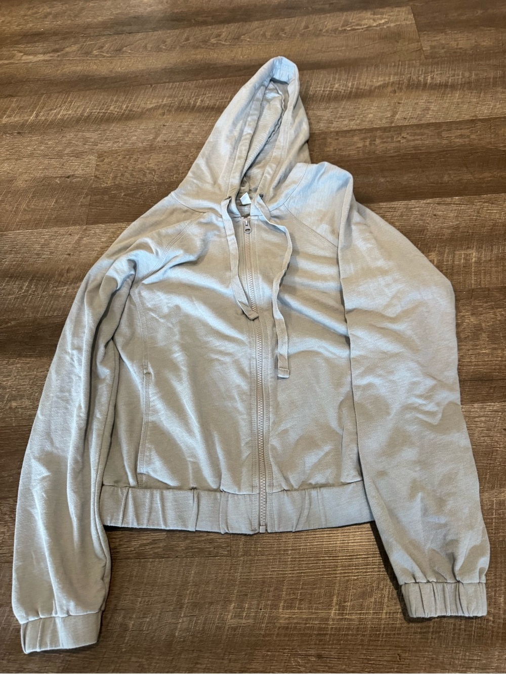 Zella Light Gray Zip-Up Hoodie Jacket